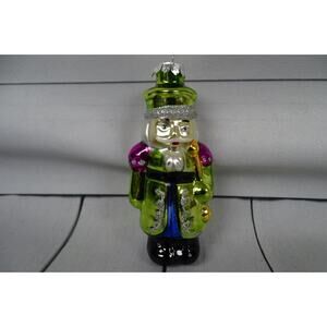 Glass Christmas Ornament Nutcracker